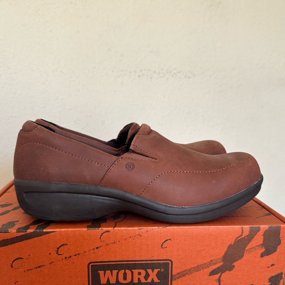 Red Wing Worx 6102 Brown Leather Occupational Loafers Slip On Comfort size 6